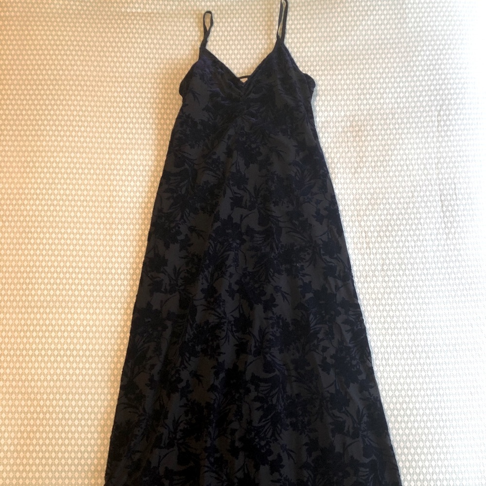 XXS Full-length Velvet Pattern Maxi Dress